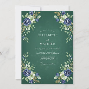 Invitation Mariage peint Indigo Juniper