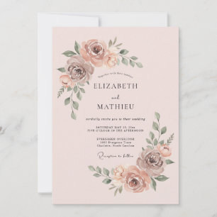 Invitation Mariage peintre à la fleur de pêcher