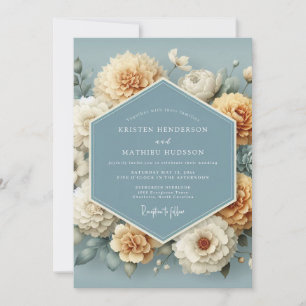Invitation Mariage Peintre au Bleuet et à l'Ocre