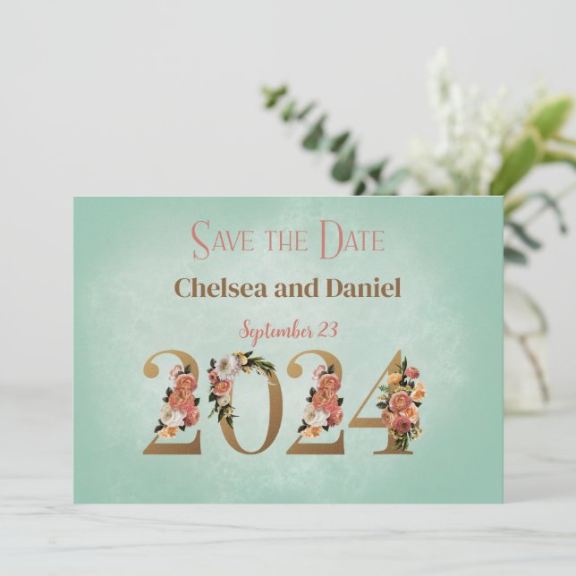 Invitation mariage personnalisé 2024 Enregistrer la date (Debout devant)