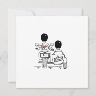 Invitation Mariage personnalisé avec deux mariés en moto et s