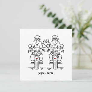Invitation Mariage personnalisé de deux motards