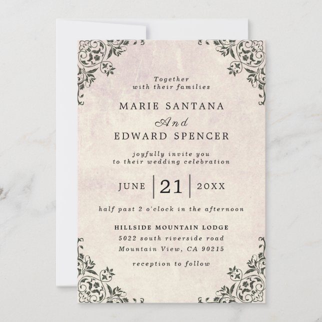 Invitation Mariage personnalisé élégant et gai (Devant)