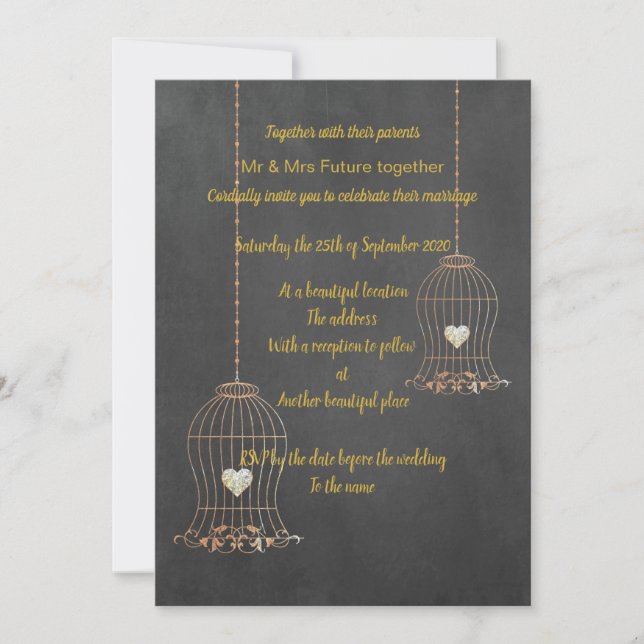 Invitation Mariage PERSONNALISÉ EN CLASSEUR D'OISEAU RUSTIQUE (Devant)