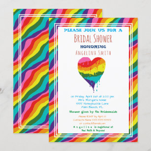 Invitation Mariage personnalisé LGBT Cœur Arc-en-ciel