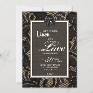Invitation Mariage personnalisé toile de jute, lin et dentell