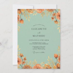 Invitation Mariage Pétale Ambre Mousse de Mer