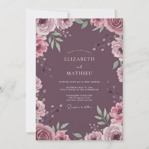 Invitation Mariage Pétale d'Améthyste Atténuée