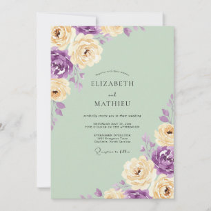 Invitation Mariage Pétale d'Améthyste Seafoam