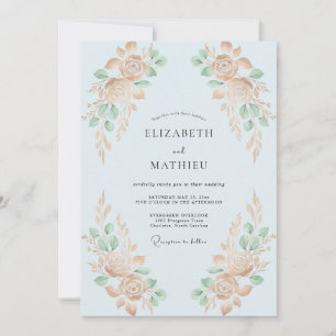 Invitation Mariage Pétale de Sauge Abricot