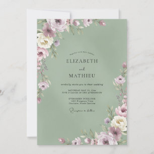 Invitation Mariage Pétale de Sauge Améthyste
