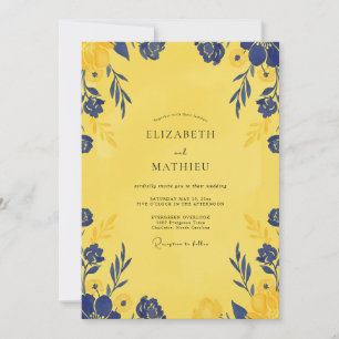 Invitation Mariage Pétale Indigo Canari