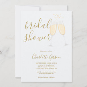Invitation Mariage pétillant Champagne Shower de mariage