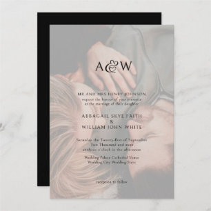 Invitation Mariage photo Ampersand Monogram
