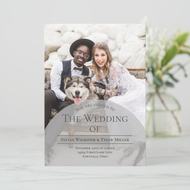 Invitation Mariage photo Arch Typographie (Debout devant)