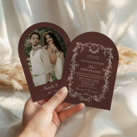 Mariage Photo Arrière Rétro Brun Chocolat Floral