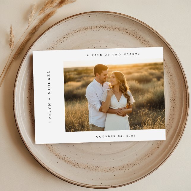 Invitation Mariage photo avec QR code en écriture moderne élé (Créateur téléchargé)