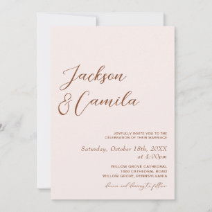 Invitation Mariage photo Bohème Terracotta et Crème 