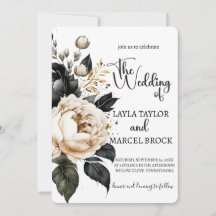 Mariage photo Bohemian Black and Gold Floral