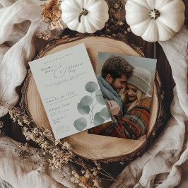 Invitation Mariage photo botanique de l'ivoire et de l'automn