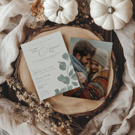 Invitation Mariage photo botanique de l'ivoire et de l'automn