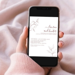 Invitation Mariage photo botanique de script bourguignon mode