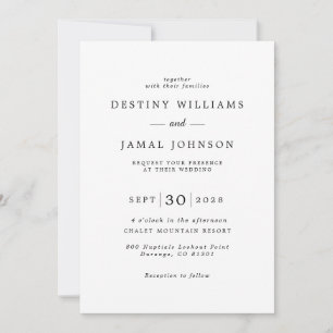 Invitation Mariage photo Chic Modern Bride Groom