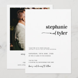 Invitation Mariage photo contemporain simple et moderne