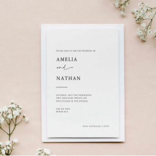 Invitation Mariage photo contemporain simple et moderne