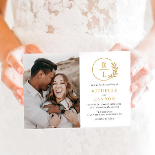 Invitation Mariage photo couleur éditable de la couronne tend