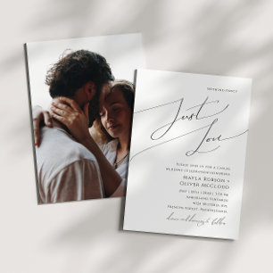 Invitation Mariage photo d'amour en écriture fantaisiste