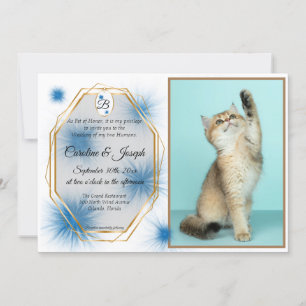 Invitation Mariage, Photo de Famille & Étiquette avec touffe 