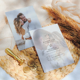 Invitation Mariage photo de la calligraphie noire délicate