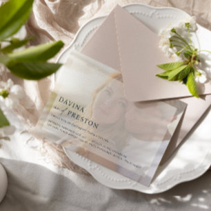 Invitation Mariage photo de la Marine Contemporary Script hor