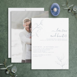 Invitation Mariage photo de la photo botanique moderne Dusty 
