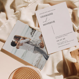 Invitation Mariage photo de rêve de style minimaliste moderne
