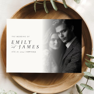 Invitation Mariage photo de script élégant moderne