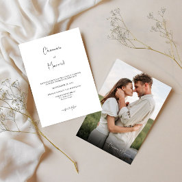 Invitation Mariage photo de script simple