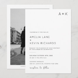 Invitation Mariage photo de typographie moderne et minimalist