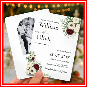 Invitation Mariage PHOTO de verdure d'eucalyptus vert sauge
