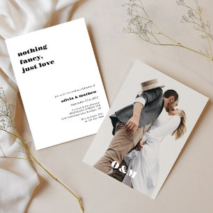 Invitation Mariage photo Décontracté de monogramme en gras