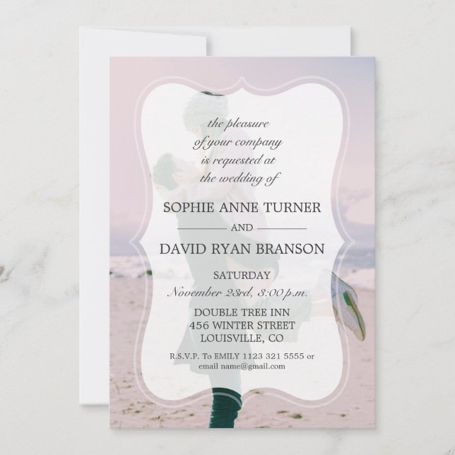 Invitation Mariage photo défraîchi géométrique moderne (Devant)