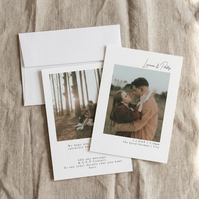 Invitation Mariage photo double élégant (Elegant double Photo Wedding Invitation)