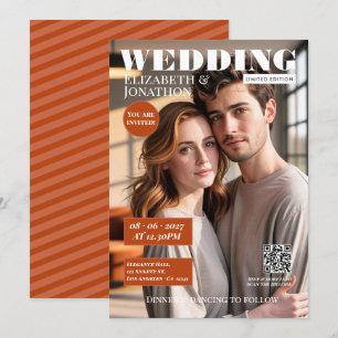 Invitation Mariage Photo du Magazine Terracotta & Rust
