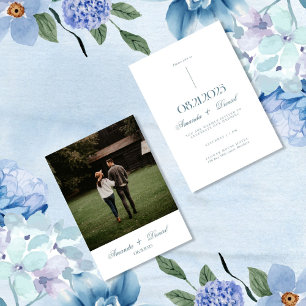 Invitation Mariage photo élégant minimaliste blanc