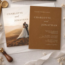 Mariage photo élégant moderne cuivre brun foncé