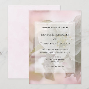 Invitation Mariage photo en fleurs de pomme blanche