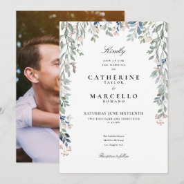 Invitation Mariage photo floral Fleur sauvage élégant