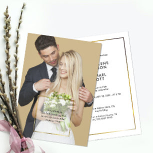 Invitation Mariage photo Gold