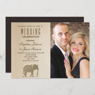 Invitation Mariage photo Gold de luxe